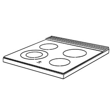 Hob Glass & Bracket Assembly 600 White